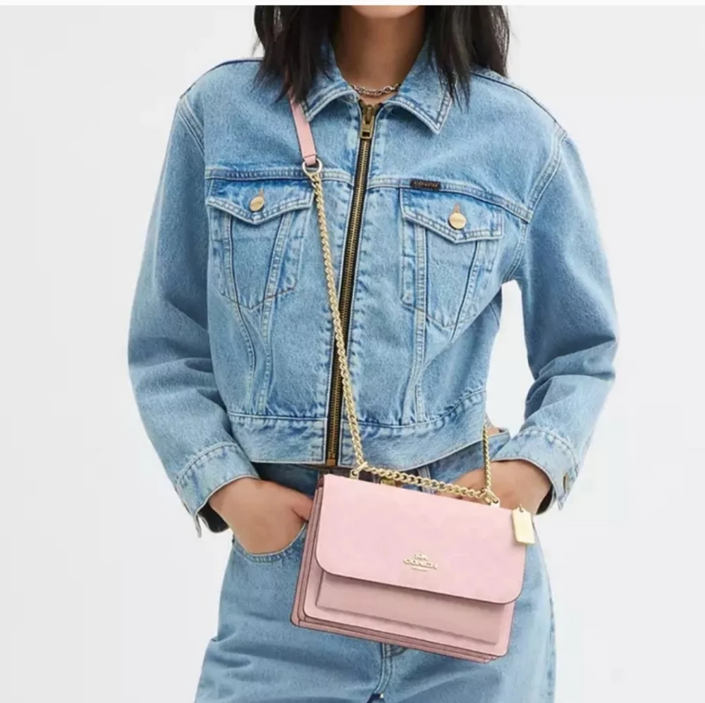 New! Limited Edition Coach Pink Klare  Crossbody In Signature Canvas - Picture 3 of 11